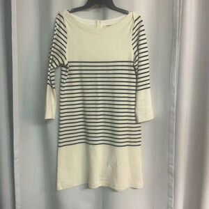 Anthropology Allihop dress black stripe cream base size Medium